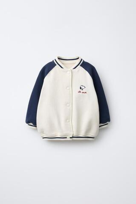 ZARA БОМБЕР ИЗ ФЛИСА SNOOPY PEANUTS™, ЭКРЮ