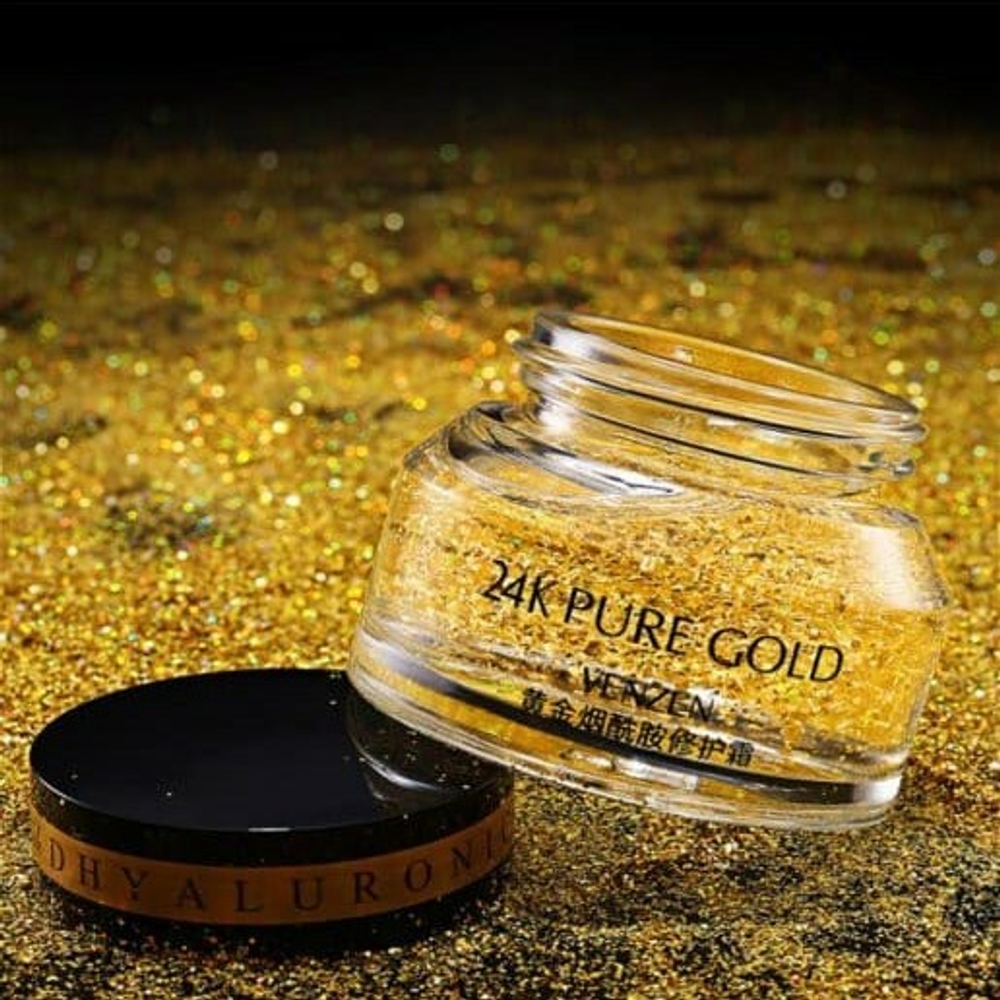 Крем-гель для лица Venzen 24K Pure Gold Niacinamide Repair Cream омолаживающий с ниацинамидом, гиалуроновой кислотой и коллоидным золотом 50 г