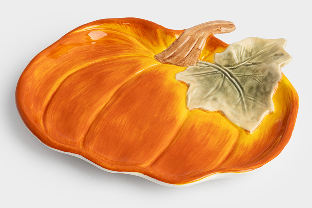 Блюдо 22см Anna Lafarg Bright pumpkin Тыква оранжево-зеленая