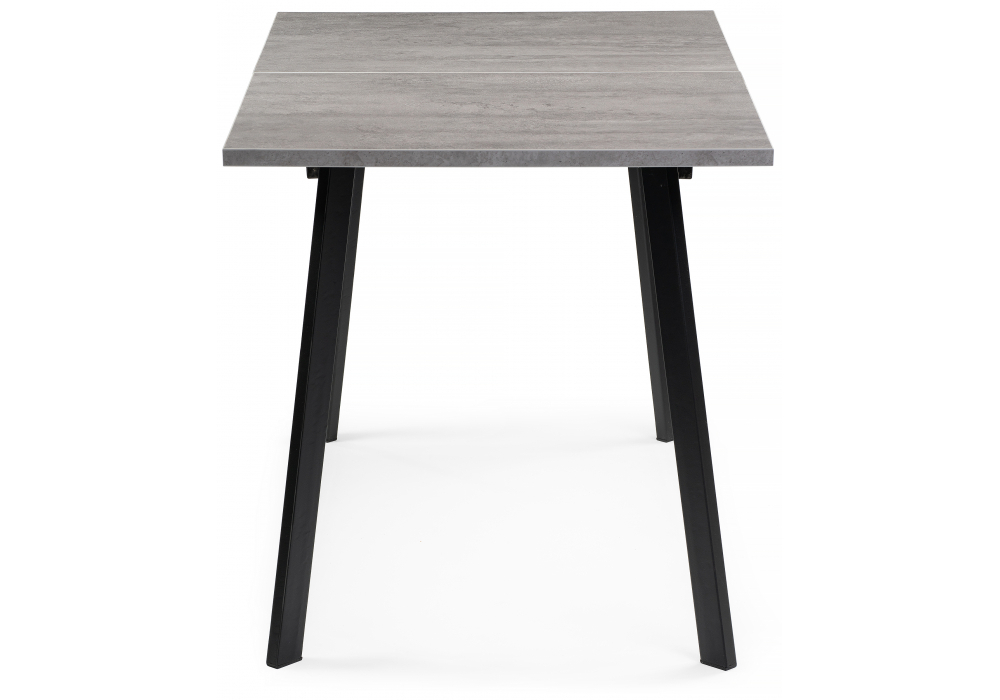 Стол деревянный Woodville Колон Лофт 120(160) х 75 черный матовый, бетон, ножки черные