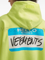 Салатовое худи Vetements My Name Is