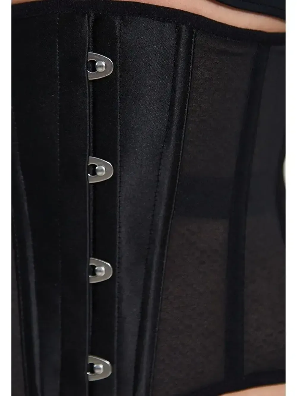 Черный прозрачный корсет MINI