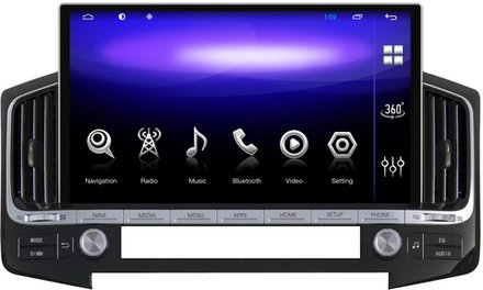 Магнитола для Toyota Land Cruiser 200 2016-2021 (климат на штатном экране) - Carmedia ZH-T1304 монитор 13.3", Android 13, 8Гб+128Гб, CarPlay, SIM-слот