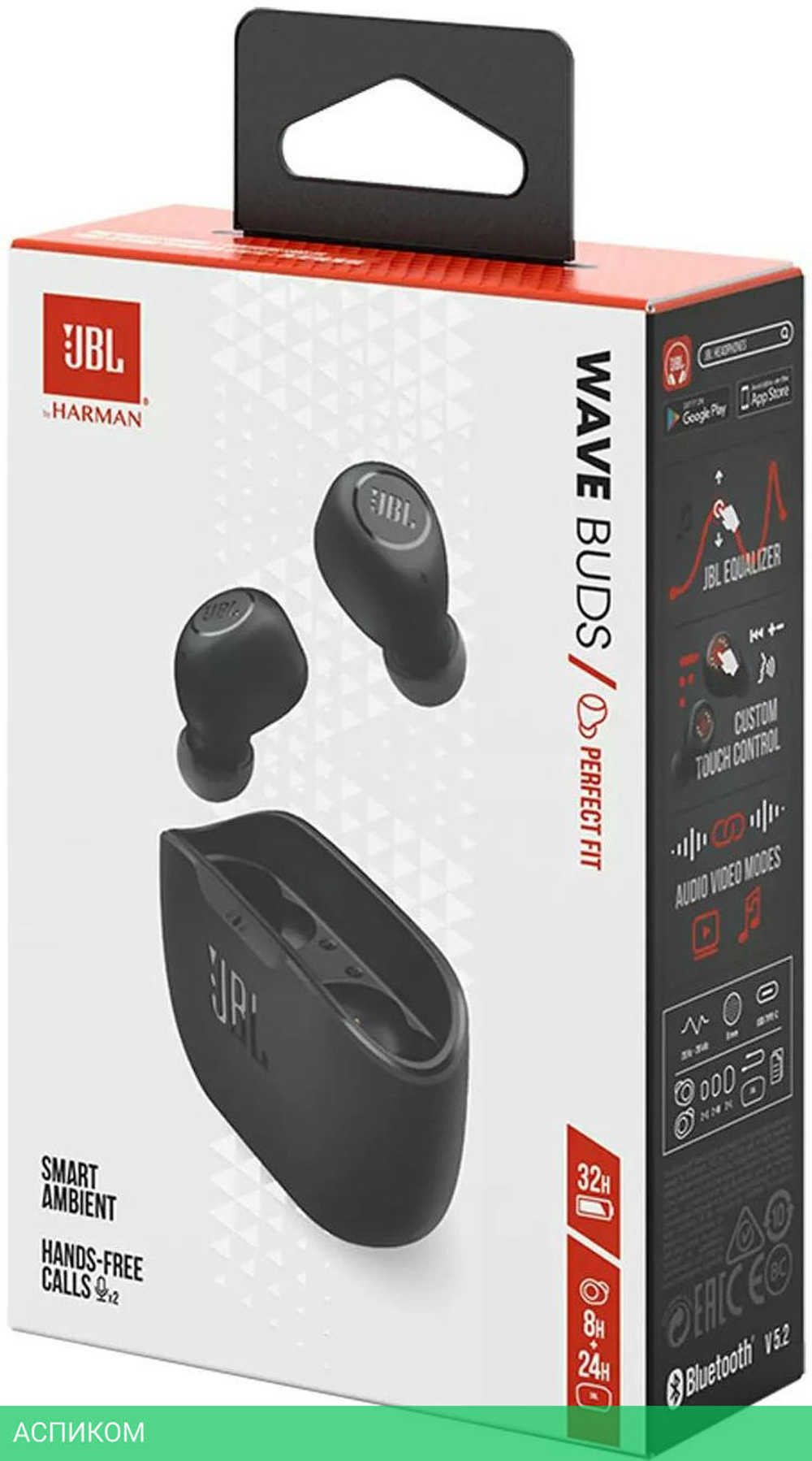 Наушники JBL Wave Buds Black (JBLWBUDSBLK)