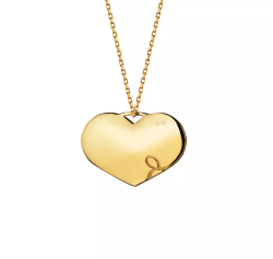 колье большое сердце с бриллиантом