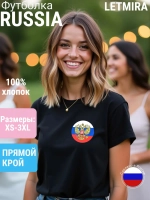 Футболка с гербом и флагом России
