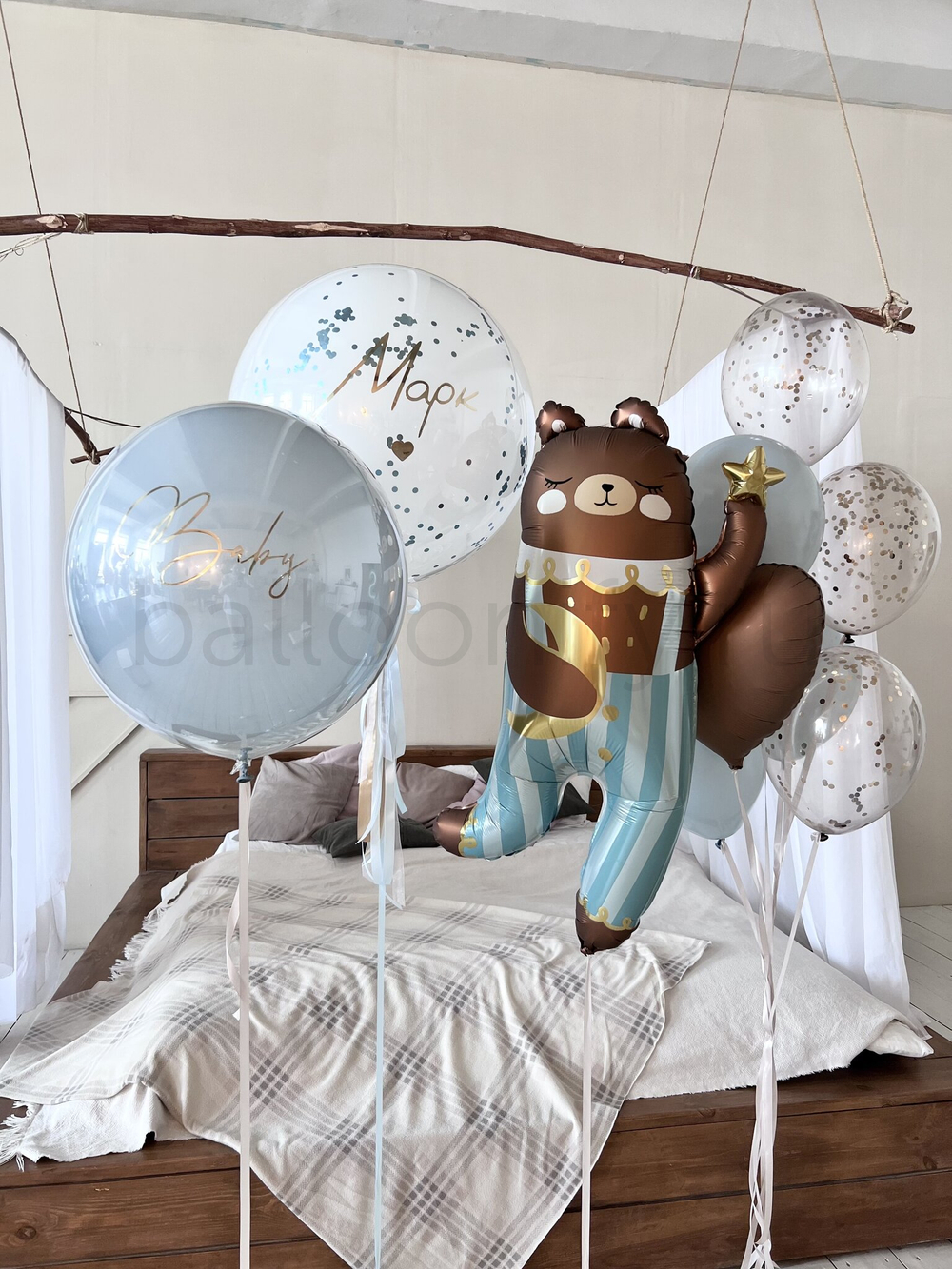 Набор шаров "Мишка в полосатых штанишках", дизайн №11