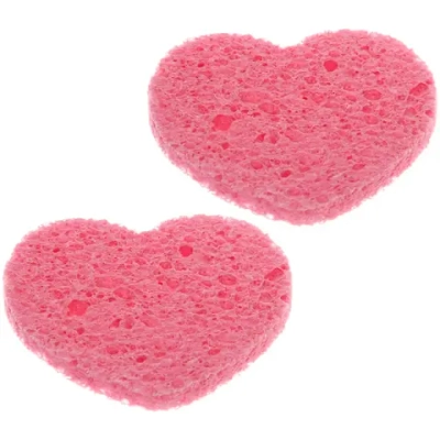 Спонжи для умывания 2шт «KLEVER», цвет розовый, 9см
