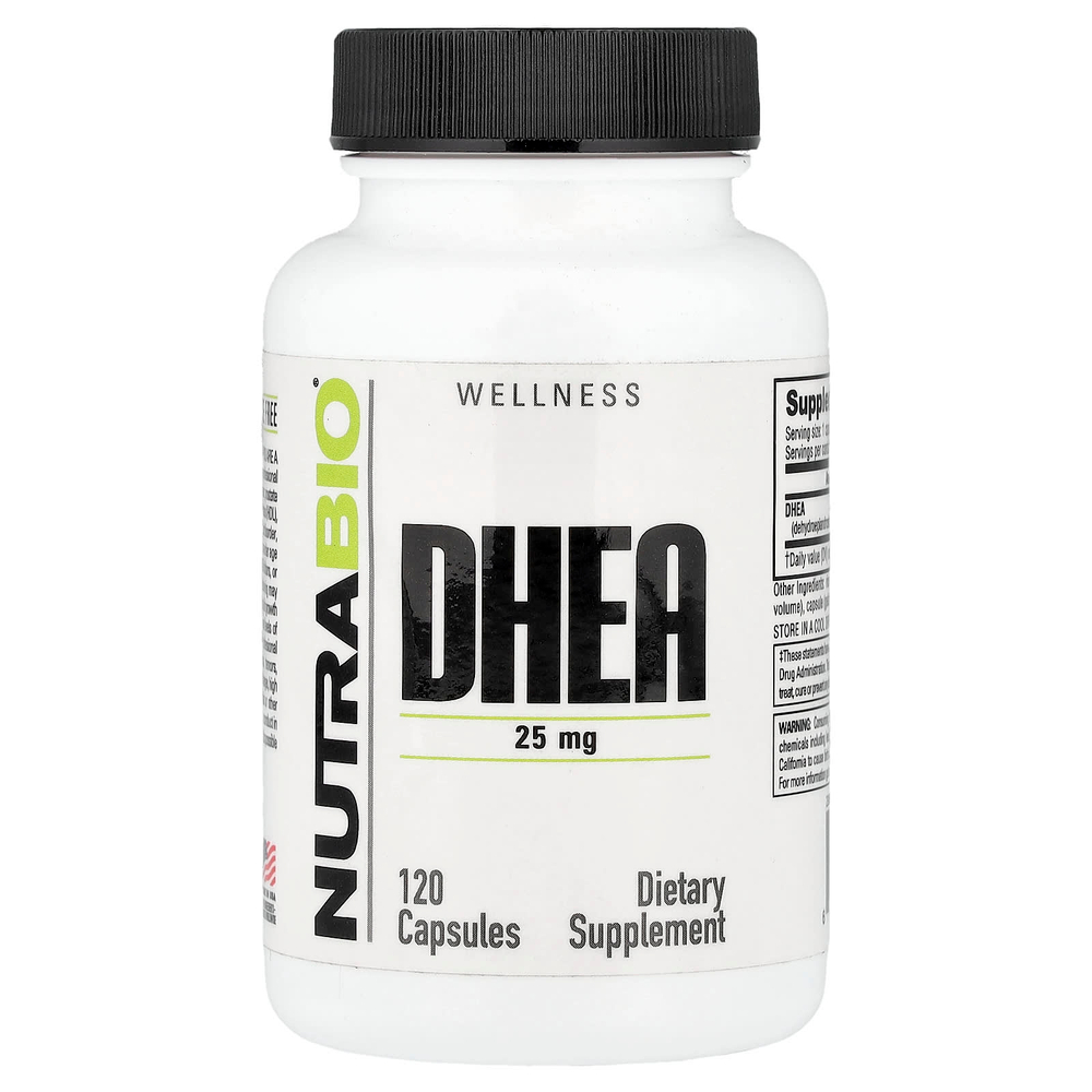 NutraBio, ДГЭА, 25 мг, 120 капсул