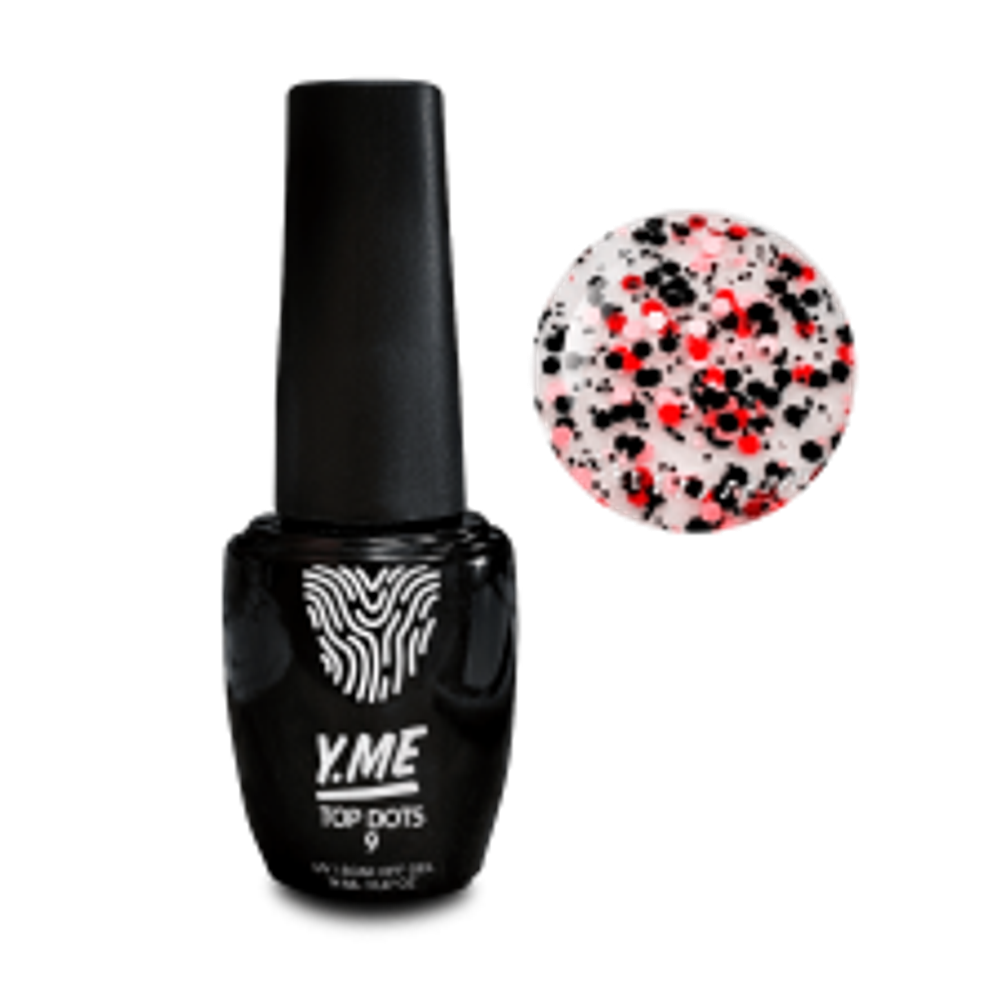Y.me Top Dots 09 (глянцевый, с чёрными и красными шестигранниками)