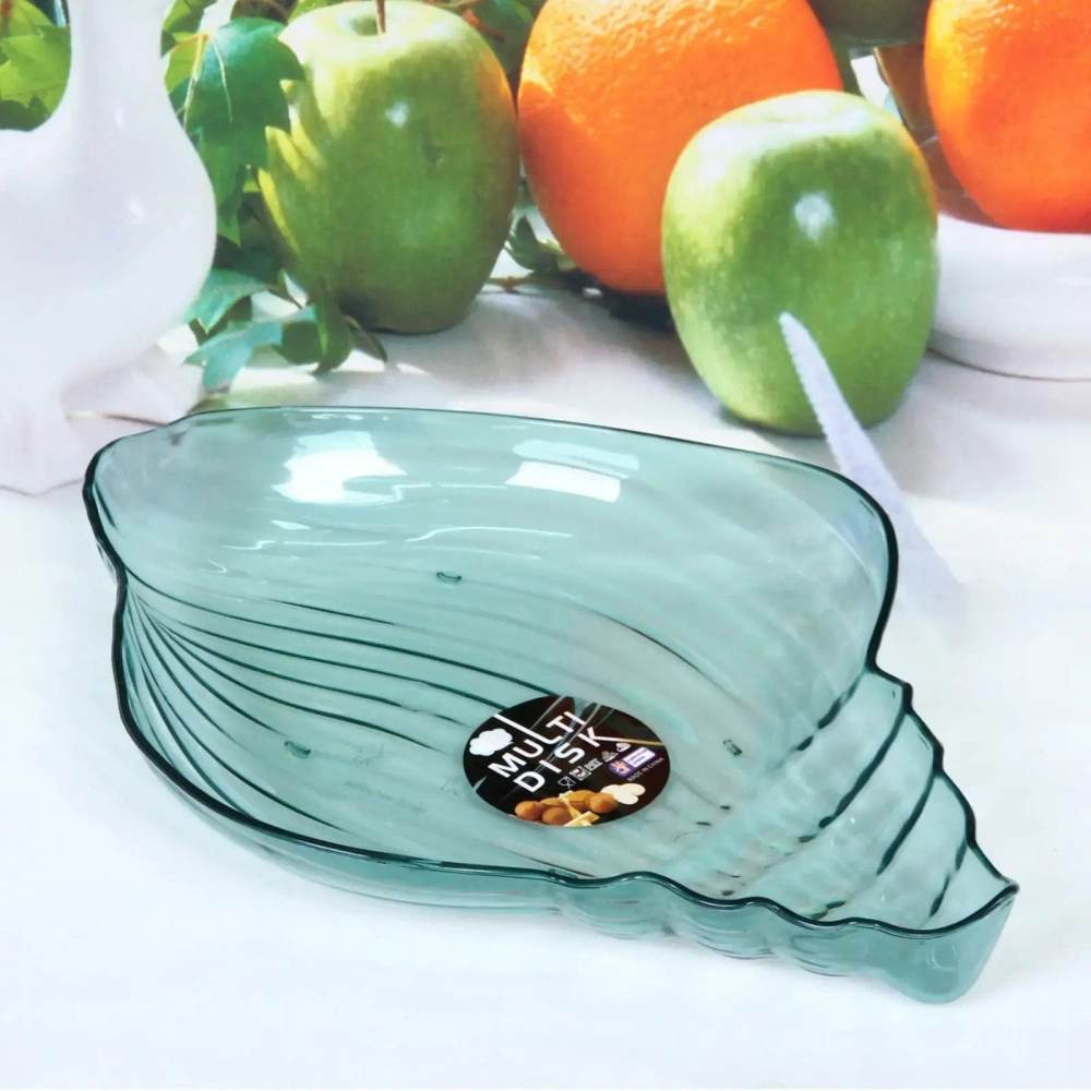 Тарелка пластиковая «Ракушка» 27,5*20см морская волна