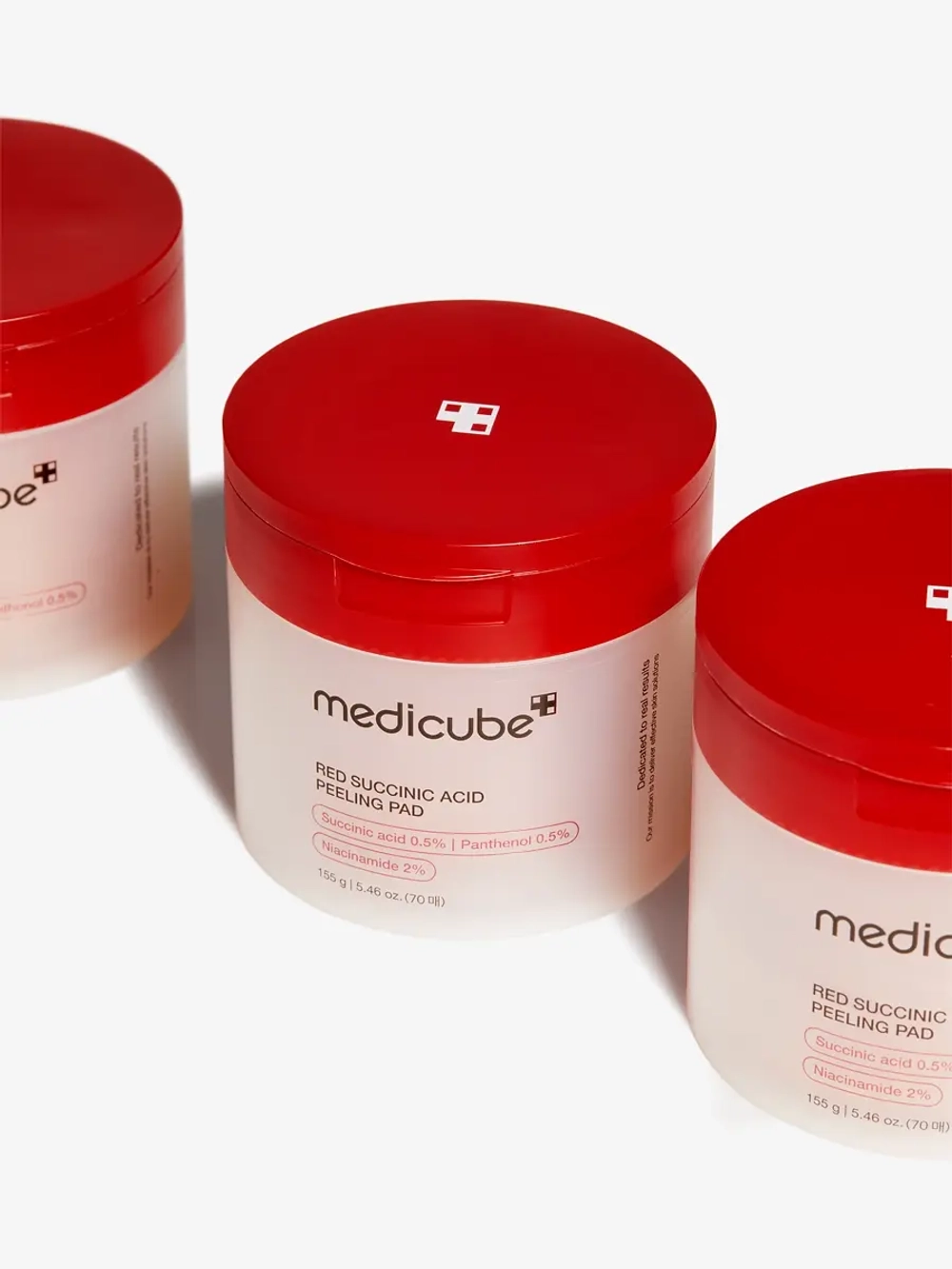 Medicube Отшелушивающие пэды с янтарной кислотой против пигментации Red Succinic Acid Peeling Pad 70 шт