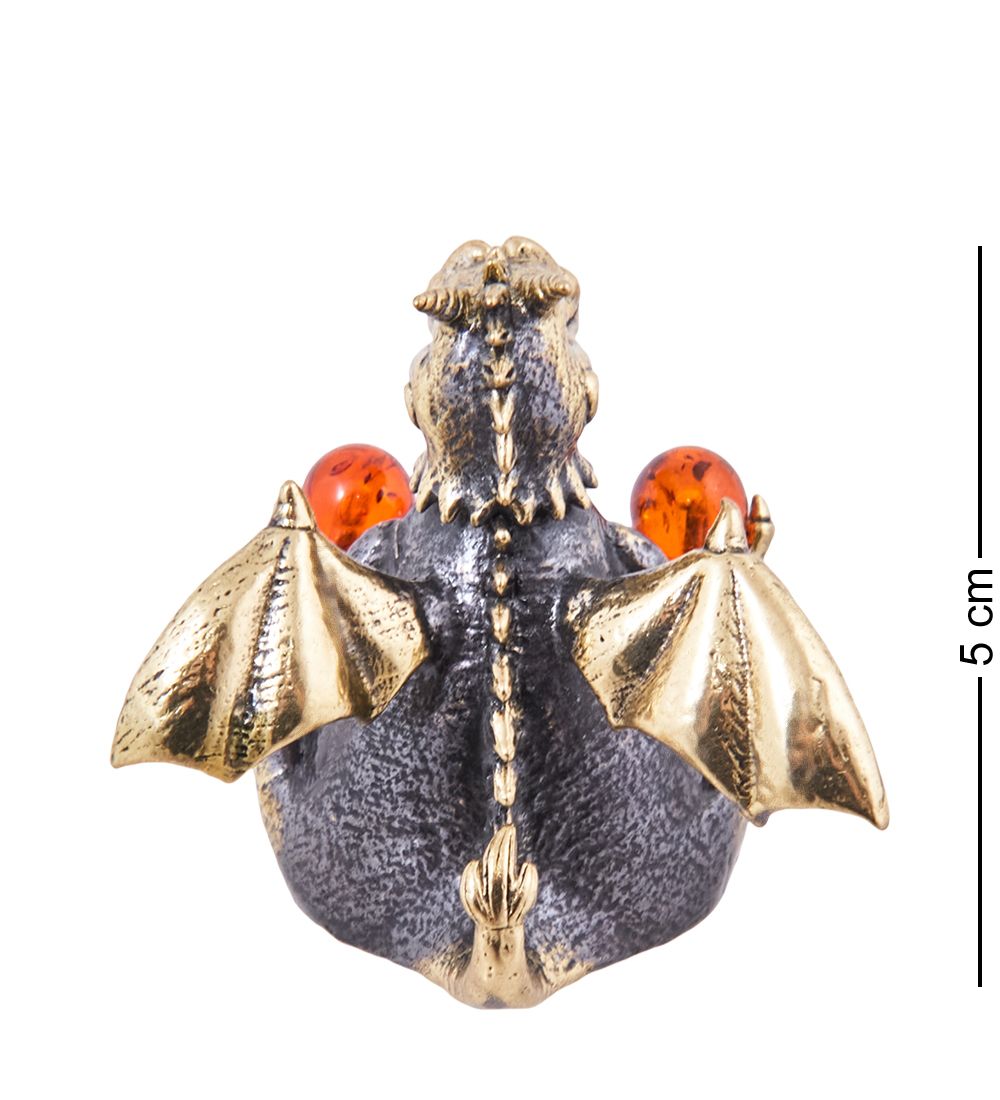 AM-3816 Колокольчик «Дракон Йог» (латунь, янтарь)