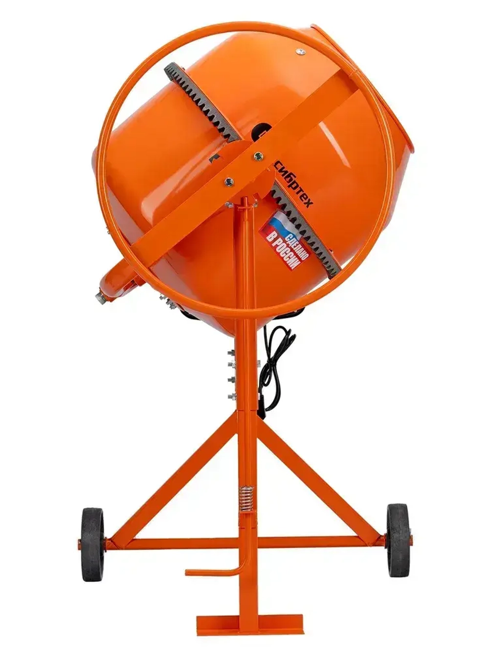 Бетономешалка строительная СИБРТЕХ, БСН-130, 130 л объем бака и 500 Вт мощность, чугунный венец и поликлиновый ремень, защита от перегрева и случайного пуска, без редуктора, бетоносмеситель, 95511