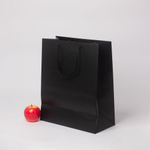 Пакет 33x40x16, черный, витой шнур, картон VIP