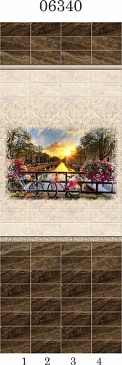 Панель ПВХ фотопечать 3D Panda Вечер в Голландии 2700х250 мм