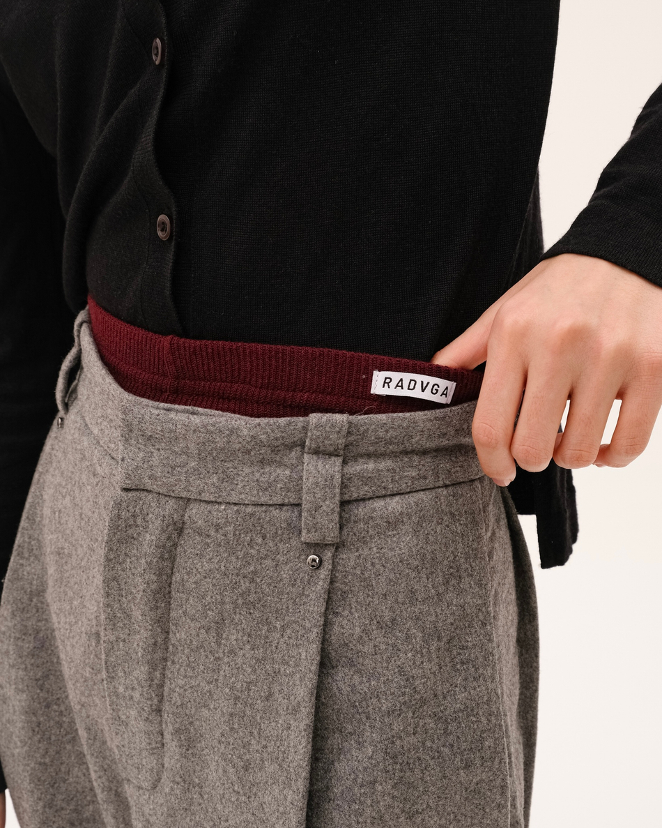 Колготки в рубчик Бордовая перчатка