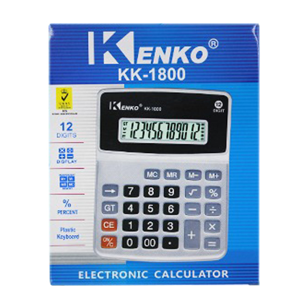 Калькулятор настольный Kenko 12 Bit, LCD, 13.5*10.5*3.1 см, серый
