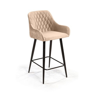 Стул полубарный Robert поворотный 360 градусов, бархат бежевый 5