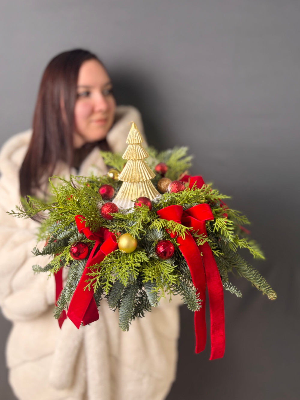 Новогодняя композиция на стол «Ёлочка желаний»