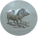 Австралия 8 долларов 2007 Год кабана Лунный календарь Лунар 1 СЕРЕБРО