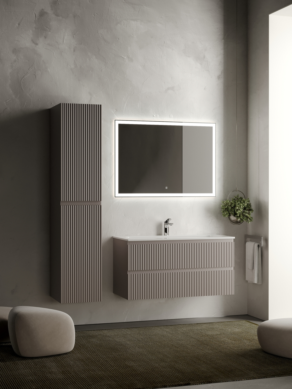 Тумба с раковиной Sancos Snob R 100 см SNR100SM doha soft