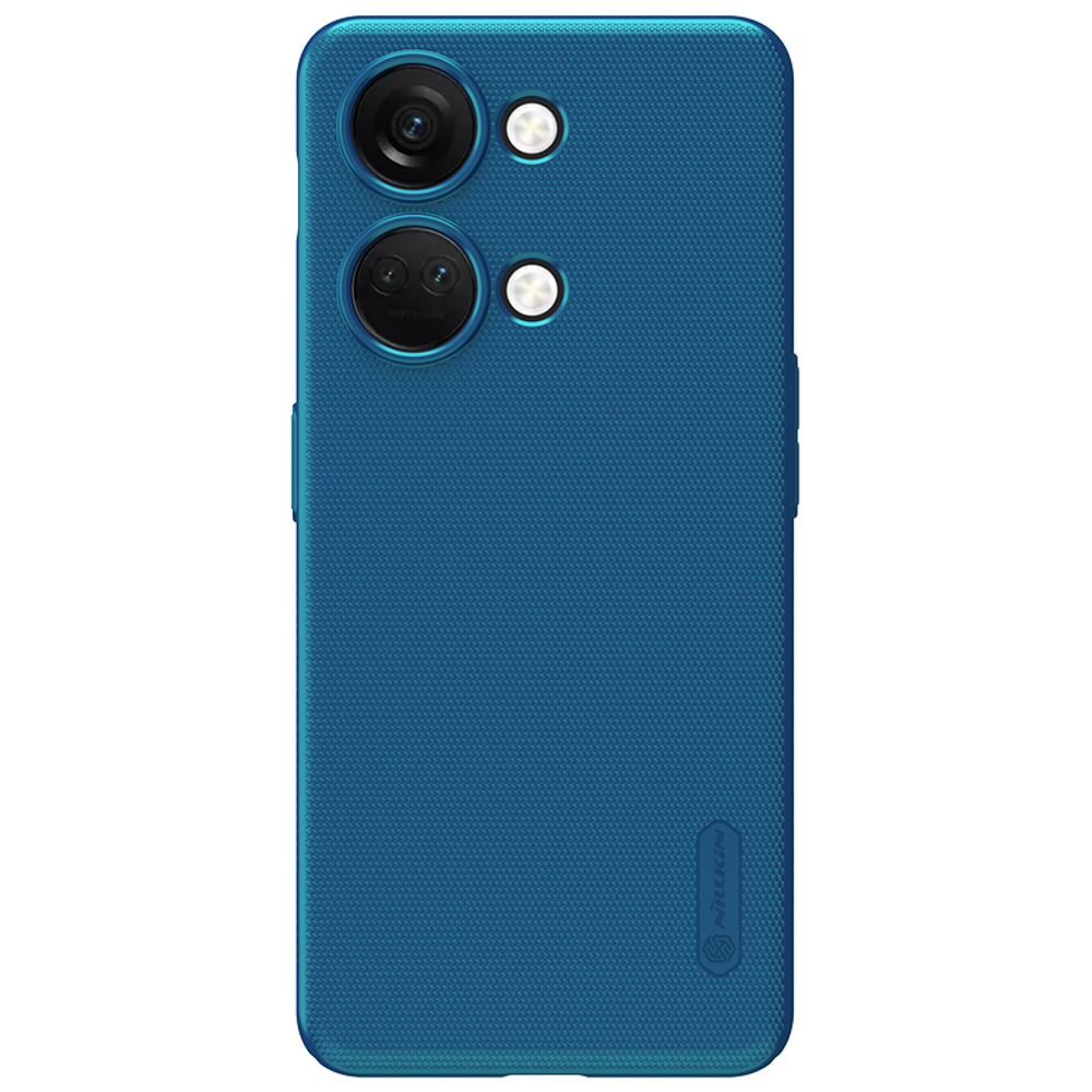Тонкий жесткий чехол синего цвета (Peacock Blue) от Nillkin для OnePlus Ace 2V и Nord 3 5G, серия Super Frosted Shield