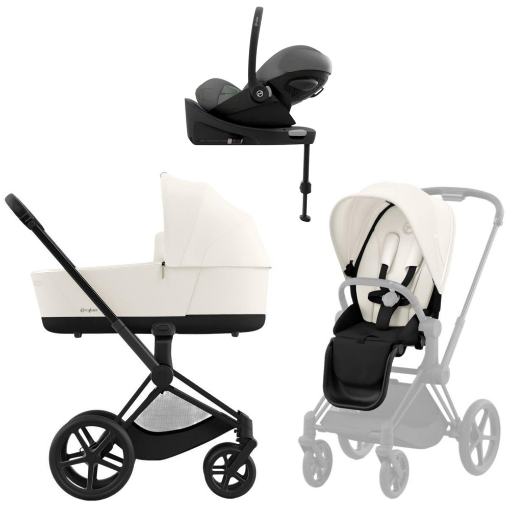 Коляска Cybex Priam IV Matt Black complete Cloud G Lava Grey Base G 4 в 1 Off White