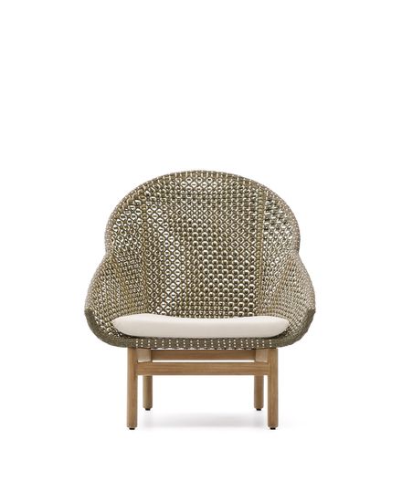 Кресло Olbia с высокой спинкой из искусственного ротанга и массива тика La Forma Испания