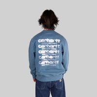  Толстовка мужская Carhartt WIP Ink Bleed Sweatshirt артикул:I032866_vancouver_blue_white - купить в магазине Дайс