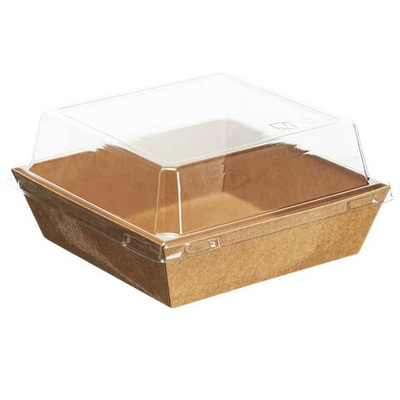 Контейнер бумажный Ant Box Kraft с крышкой 450 мл 10- 10 (100x100x68) 1/600