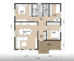 Проект Дома 100 кв. м из бруса Д-34