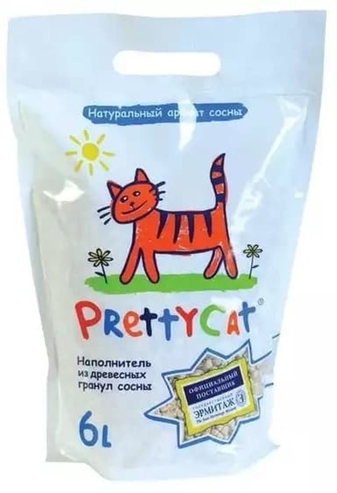 PrettyCat наполнитель древесный для кошачьих туалетов &quot;Wood Granules&quot; 6 л