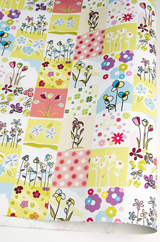 Бумага глянцевая 68*98см Цветочный коллаж /1 лист