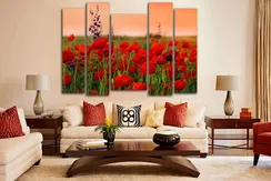 Модульная картина "Маки в поле"