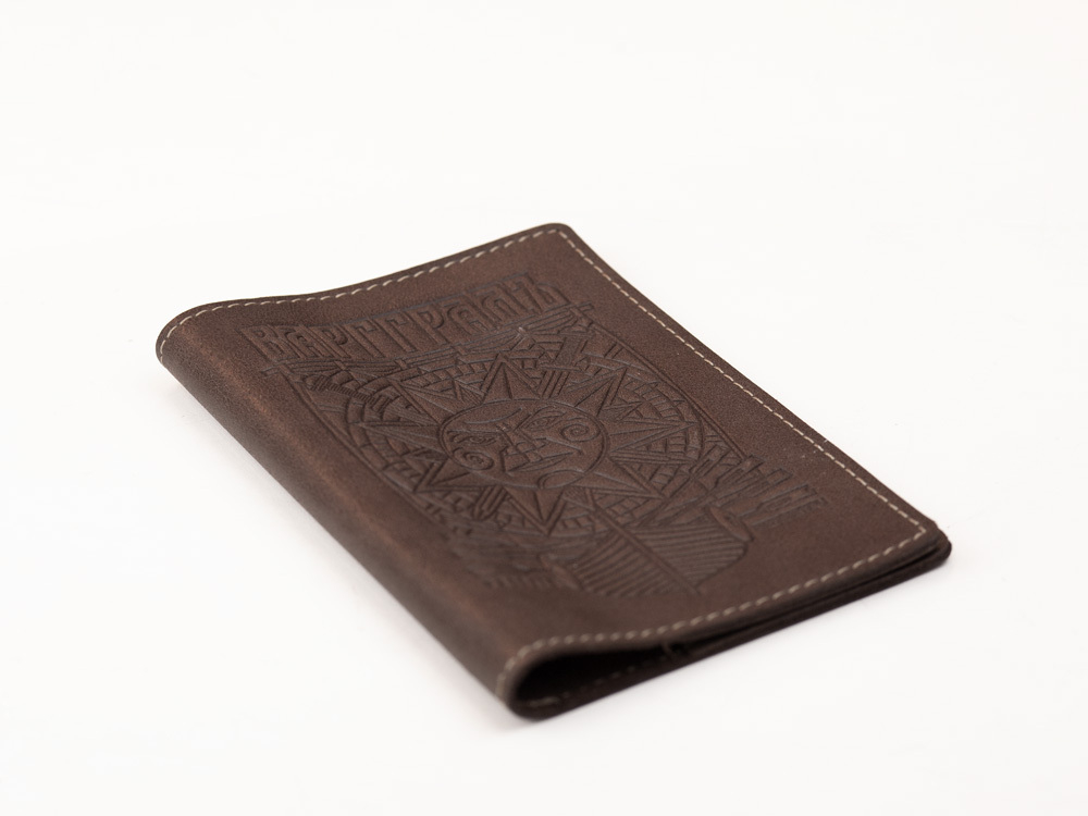 Обложка для паспорта Варгградъ Коричневая "Дорогу варварам"