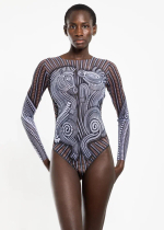 Купальник с рукавами "Год лошади"