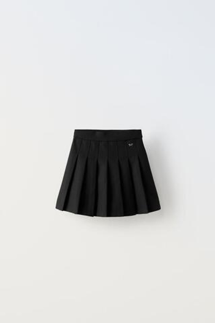 ZARA ЮБКА В СКЛАДКУ, ЧЕРНЫЙ
