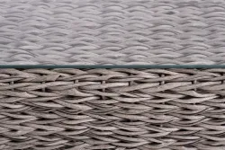 "Капучино сингл" лаунж-зона из искусственного ротанга (гиацинт), цвет серый