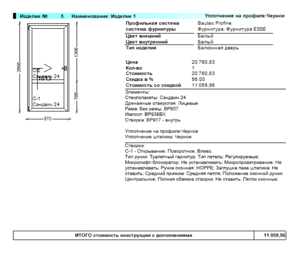 Коммерческое предложение № 87401-кле от 20.09.2025. Комплект металлопластиковых изделий. Двери пвх 9 шт.