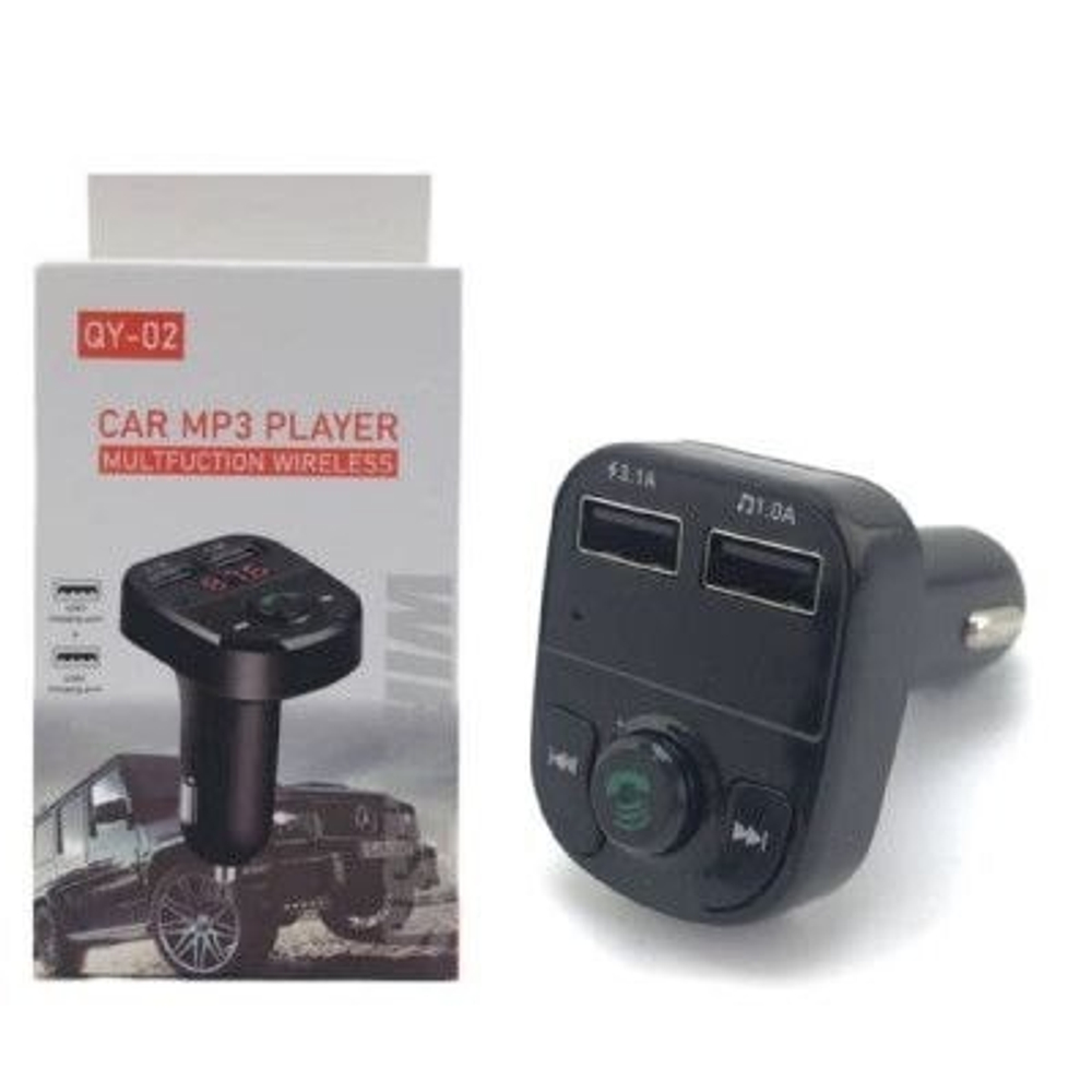 Автомобильный FM-трансмиттер QY02 Bluetooth (черный)