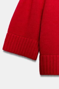 ZARA СВИТЕР С КОРОТКИМИ РУКАВАМИ, КРАСНЫЙ