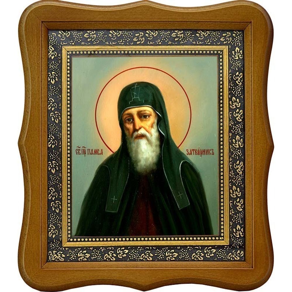 Памва Печерский, затворник, преподобный иеромонах. Икона на холсте.
