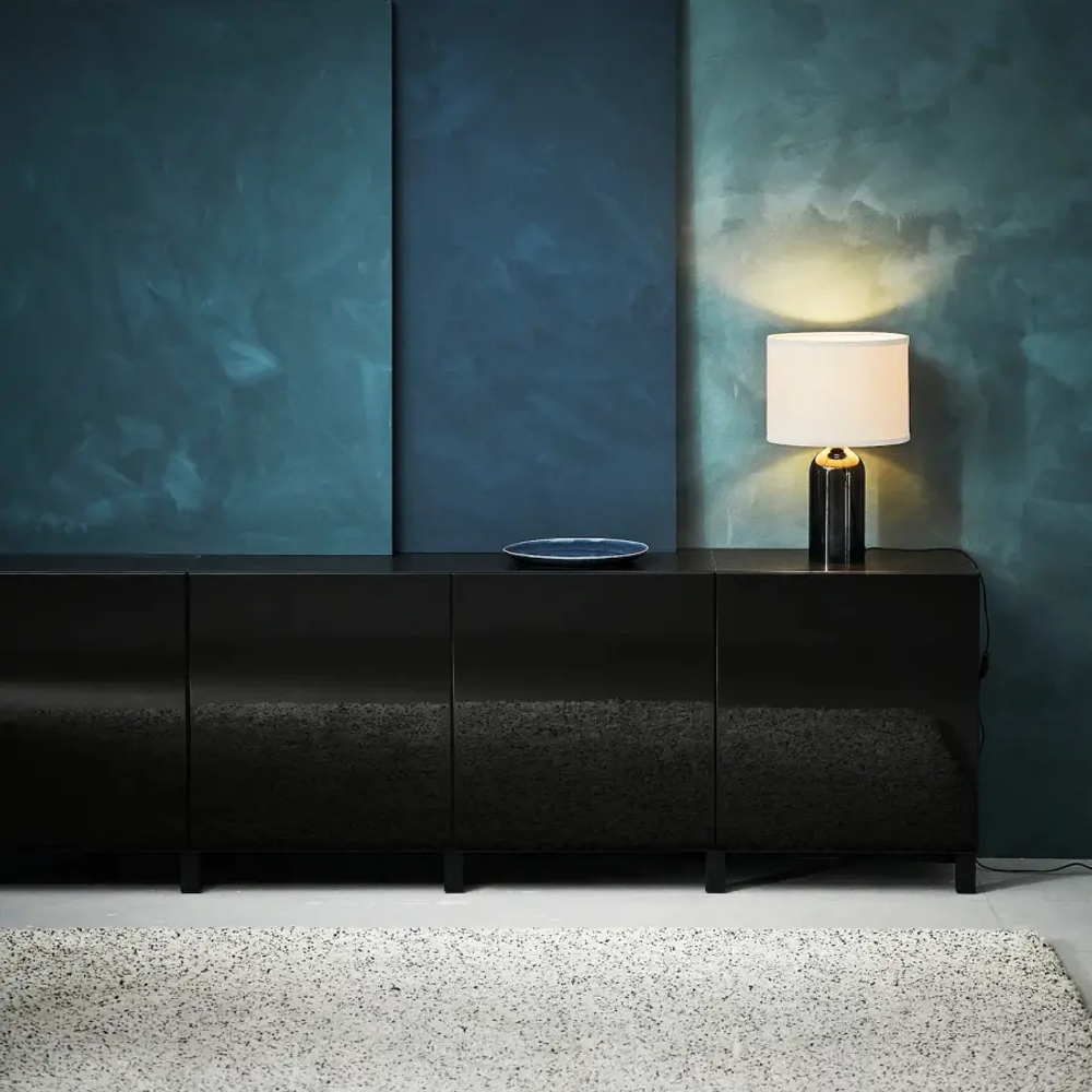 Комбинация для хранения - IKEA BESTÅ/BESTA /БЕСТА/БЕСТОИКЕА, 180x42x74 см, черный