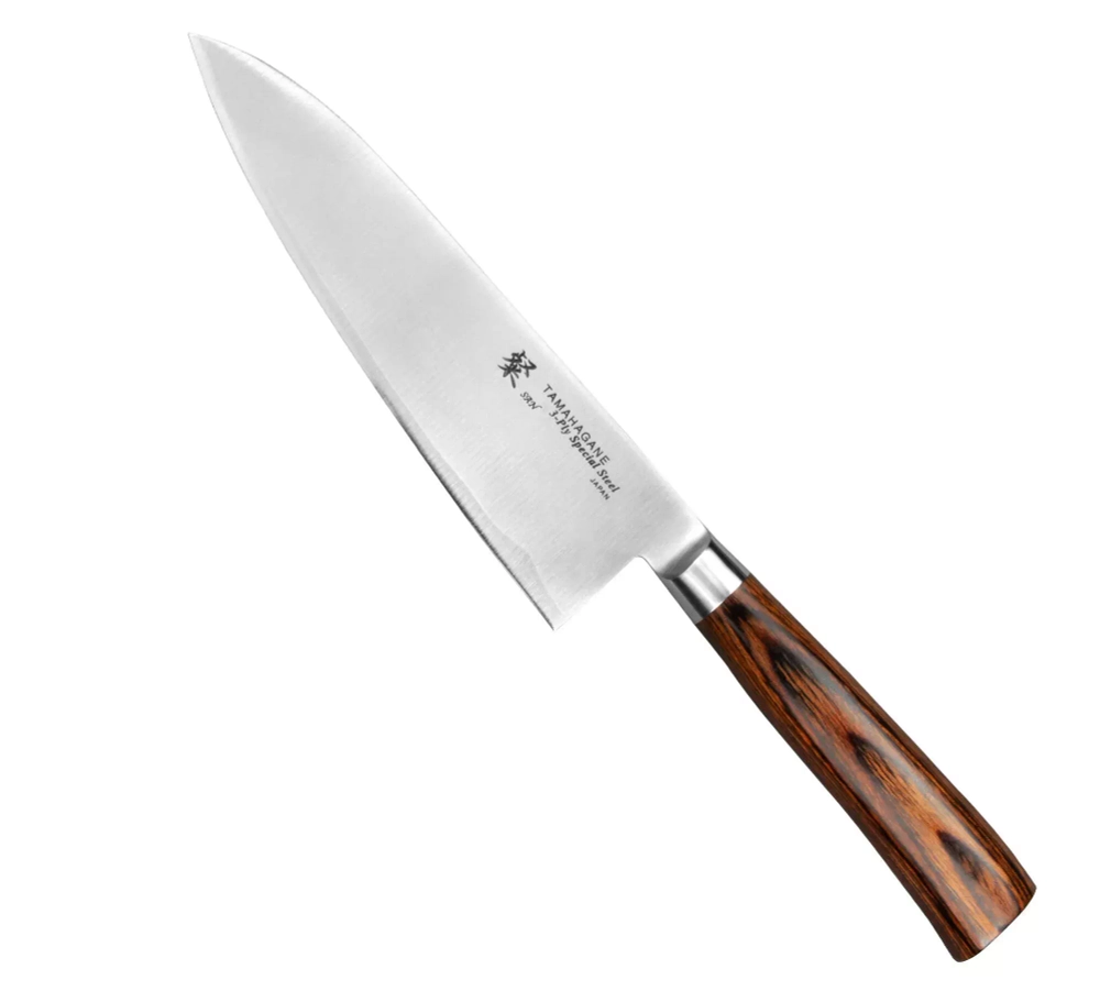 Tamahagane - Нож поварской SAN Brown 15см / артикул   SN-1127dhtg  / GTIN 4906496706289