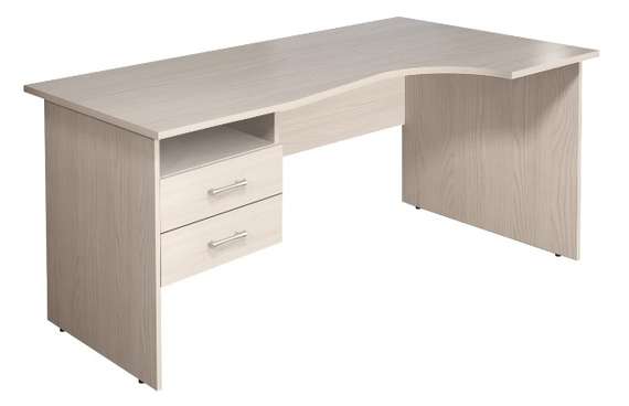 КМ77 Монолит (СМ6П+ТМ11) Стол кривол. с тумбой П 1604х904(704)х756