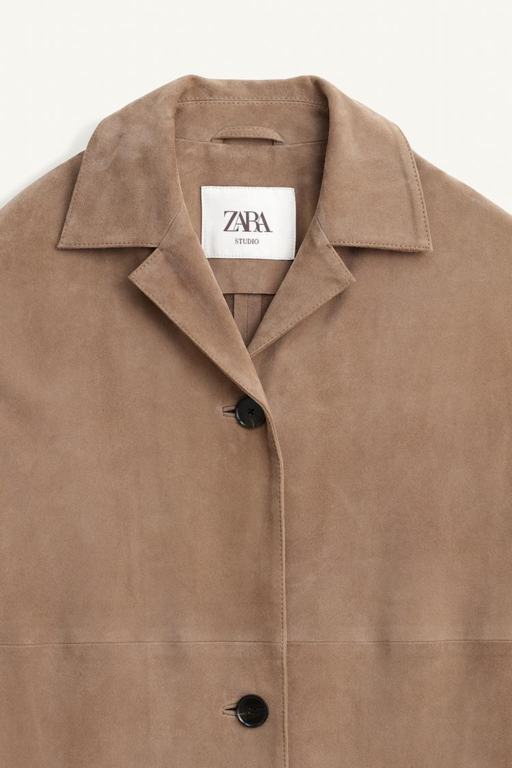 ZARA ПАЛЬТО ИЗ 100% КОЖИ, ШОКОЛАДНЫЙ