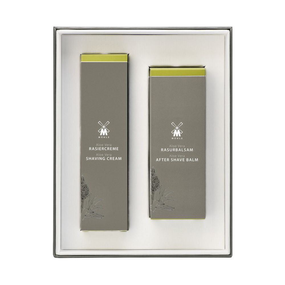 Подарочный набор для бритья MUEHLE, крем и бальзам после бритья, Алоэ Вера (MPS AV)