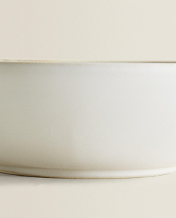 Zara Home миска из каменной керамики, цвет бежевый, 14 см