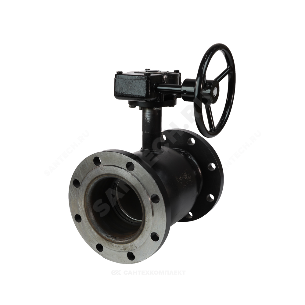 Кран шаровой сталь 09Г2С Ballomax КШТ 61.103 Ду 150 Ру16 фл L=350мм с редуктором BROEN КШТ 61.103.150.Р.16